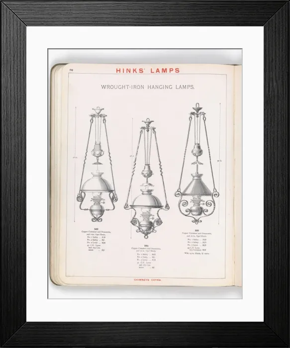 Framed Print : Page from Hinks Lamps catalogue Framed Print : Page from Hinks Lamps catalogue