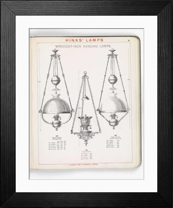 Framed Print : Page from Hinks Lamps catalogue Framed Print : Page from Hinks Lamps catalogue