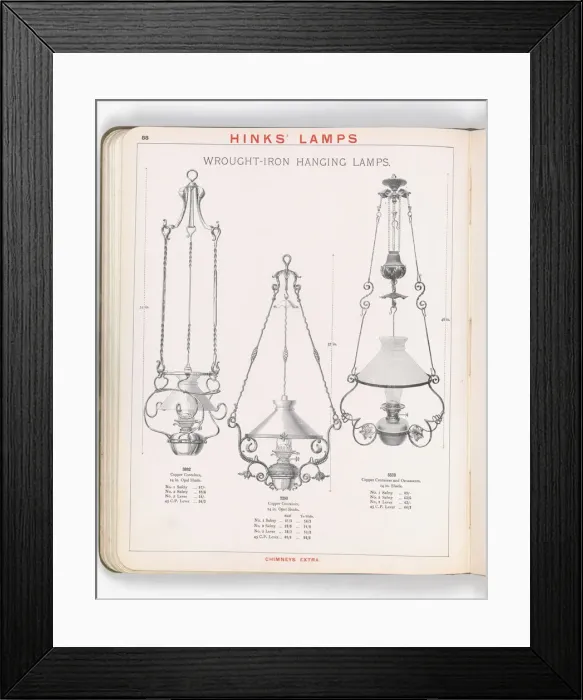 Framed Print : Page from Hinks Lamps catalogue Framed Print : Page from Hinks Lamps catalogue