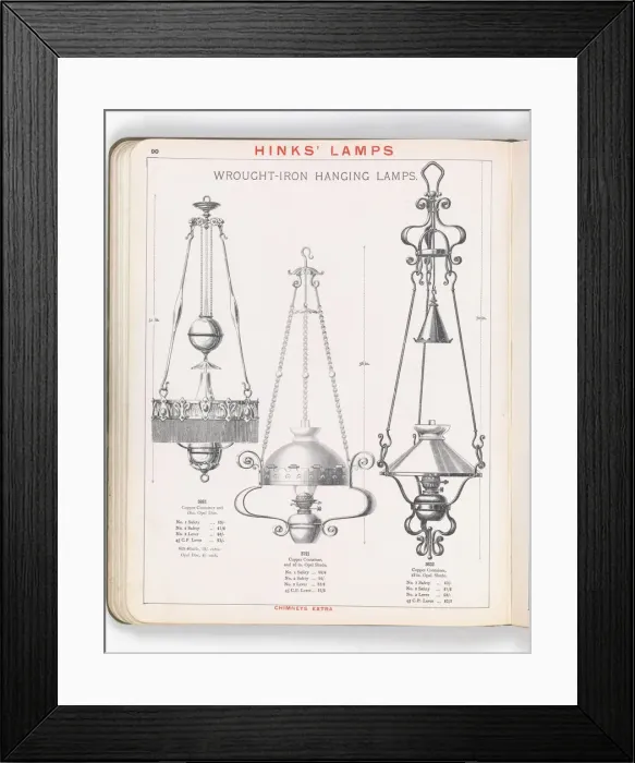 Framed Print : Page from Hinks Lamps catalogue Framed Print : Page from Hinks Lamps catalogue