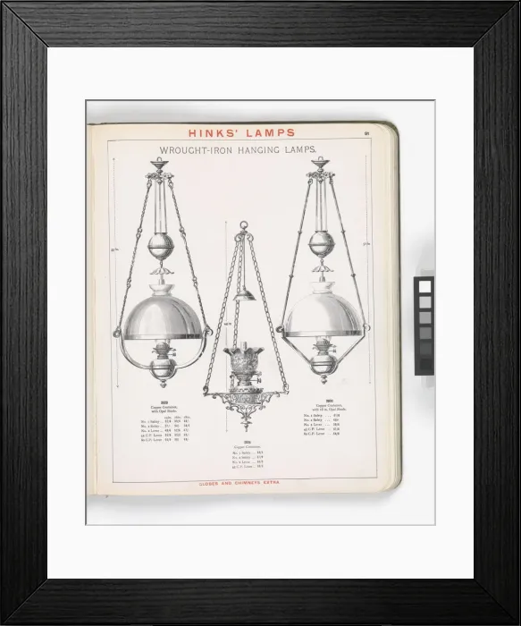 Framed Print : Page from Hinks Lamps catalogue Framed Print : Page from Hinks Lamps catalogue