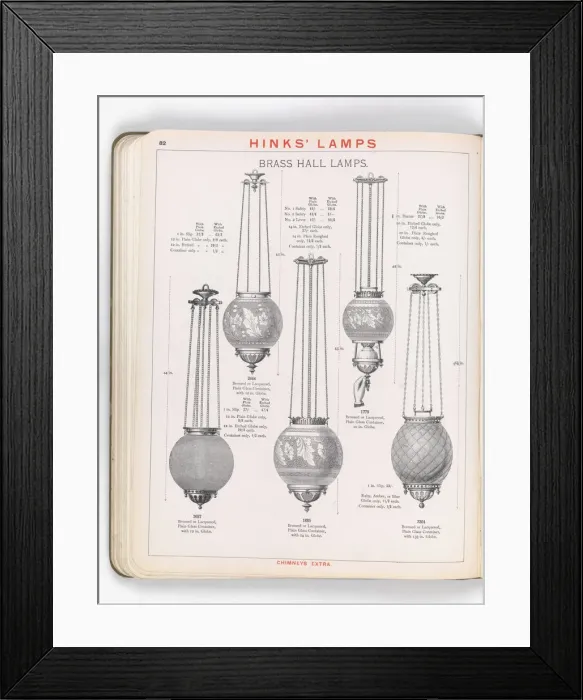 Framed Print : Page from Hinks Lamps catalogue Framed Print : Page from Hinks Lamps catalogue