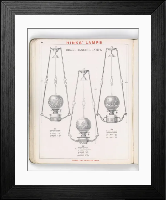 Framed Print : Page from Hinks Lamps catalogue Framed Print : Page from Hinks Lamps catalogue