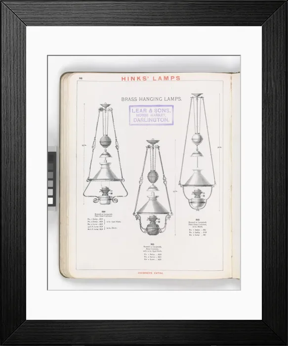Framed Print : Page from Hinks Lamps catalogue Framed Print : Page from Hinks Lamps catalogue