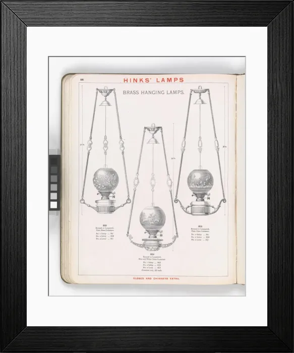 Framed Print : Page from Hinks Lamps catalogue Framed Print : Page from Hinks Lamps catalogue
