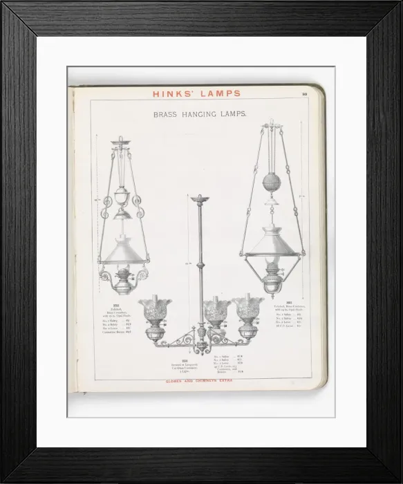 Framed Print : Page from Hinks Lamps catalogue Framed Print : Page from Hinks Lamps catalogue