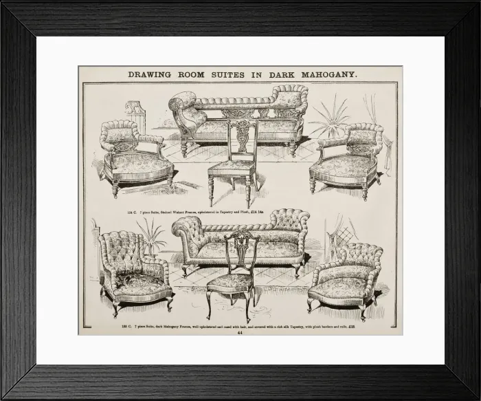 Framed Print : Page from Catalogue of Latest Designs in General Furniture Framed Print : Page from Catalogue of Latest Designs in General Furniture