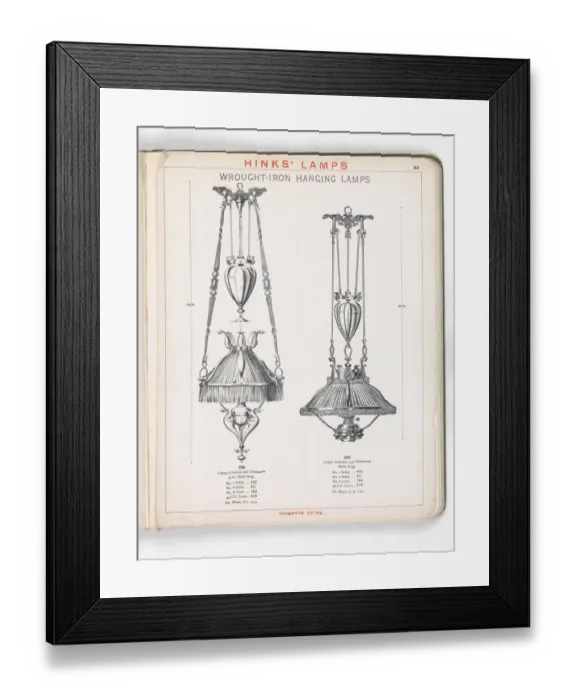 Framed Print : Page from Hinks Lamps catalogue Framed Print : Page from Hinks Lamps catalogue