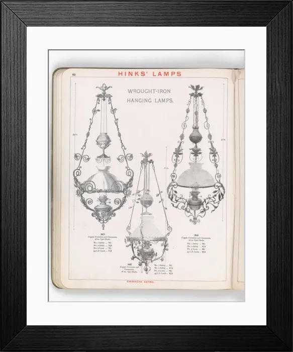 Framed Print : Page from Hinks Lamps catalogue Framed Print : Page from Hinks Lamps catalogue