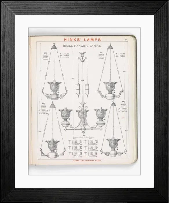Framed Print : Page from Hinks Lamps catalogue Framed Print : Page from Hinks Lamps catalogue
