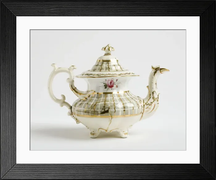 Framed Print : Teapot. Glazed porcelain tea pot from a tea service Framed Print : Teapot. Glazed porcelain tea pot from a tea service
