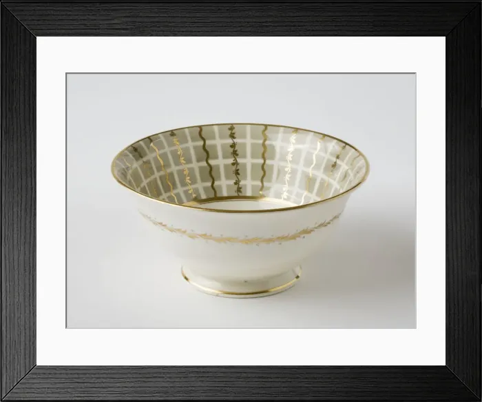 Framed Print : Slop bowl. Glazed porcelain slop bowl from a tea service Framed Print : Slop bowl. Glazed porcelain slop bowl from a tea service