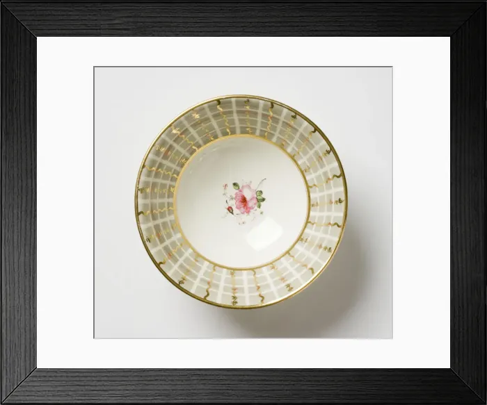 Framed Print : Slop bowl. Glazed porcelain slop bowl from a tea service Framed Print : Slop bowl. Glazed porcelain slop bowl from a tea service