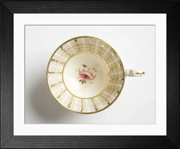 Framed Print : Teacup. Glazed porcelain tea cup from a tea service Framed Print : Teacup. Glazed porcelain tea cup from a tea service