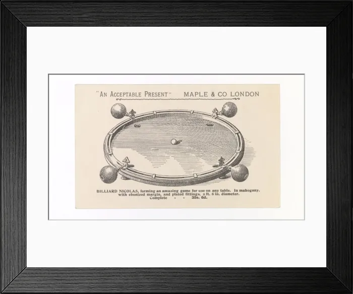 Framed Print : Insert. Trade card published by Maple and Co Framed Print : Insert. Trade card published by Maple and Co
