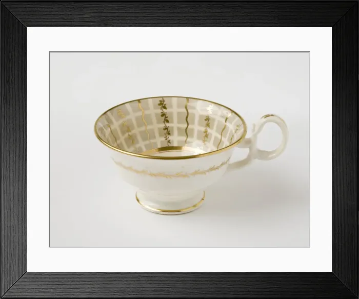 Framed Print : Teacup. Glazed porcelain tea cup from a tea service Framed Print : Teacup. Glazed porcelain tea cup from a tea service