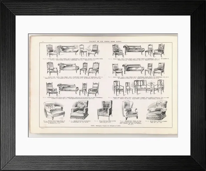 Framed Print : Page from New Illustrated Catalogue of Furniture Framed Print : Page from New Illustrated Catalogue of Furniture
