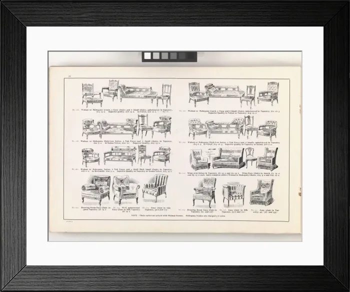 Framed Print : Page from New Illustrated Catalogue of Furniture Framed Print : Page from New Illustrated Catalogue of Furniture