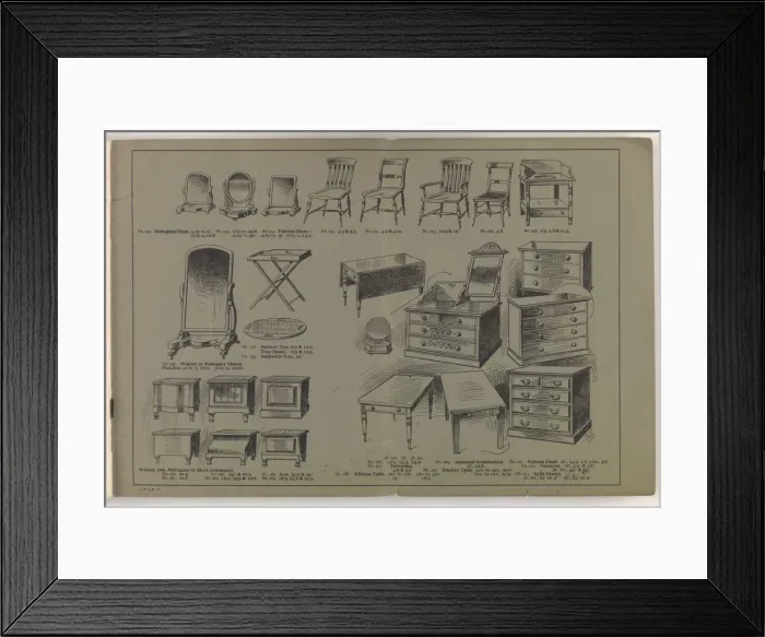 Framed Print : Inside back cover of New Illustrated Catalogue of Furniture Framed Print : Inside back cover of New Illustrated Catalogue of Furniture
