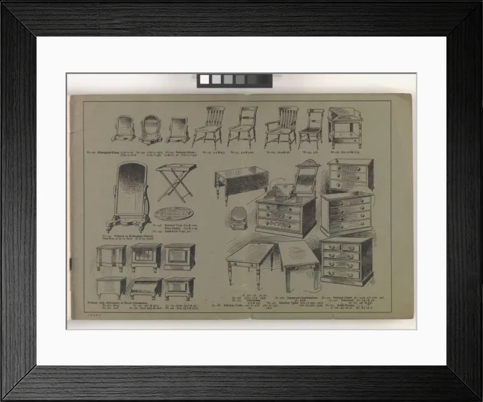 Framed Print : Inside back cover of New Illustrated Catalogue of Furniture Framed Print : Inside back cover of New Illustrated Catalogue of Furniture