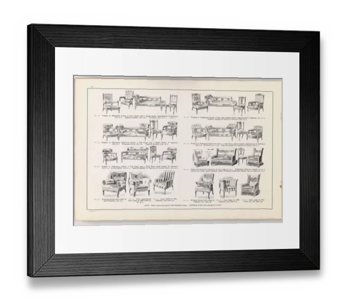 Framed Print : Page from New Illustrated Catalogue of Furniture Framed Print : Page from New Illustrated Catalogue of Furniture