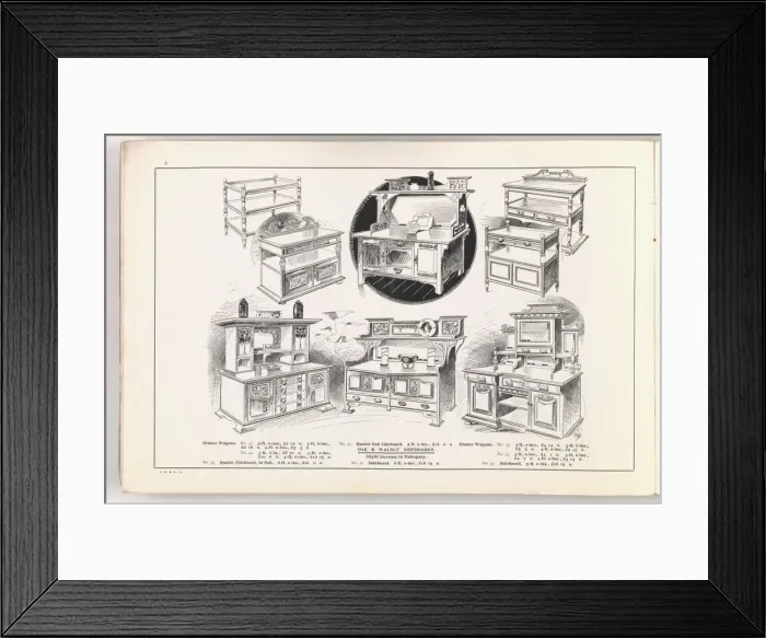 Framed Print : Page from New Illustrated Catalogue of Furniture Framed Print : Page from New Illustrated Catalogue of Furniture