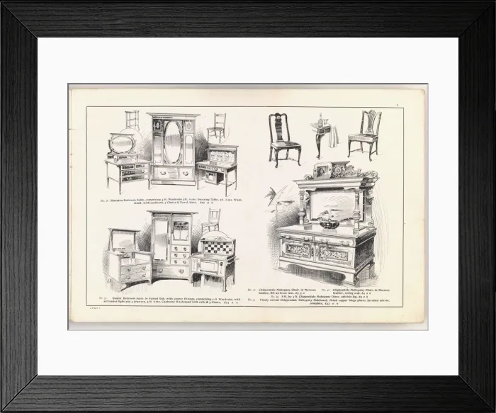 Framed Print : Page from New Illustrated Catalogue of Furniture Framed Print : Page from New Illustrated Catalogue of Furniture