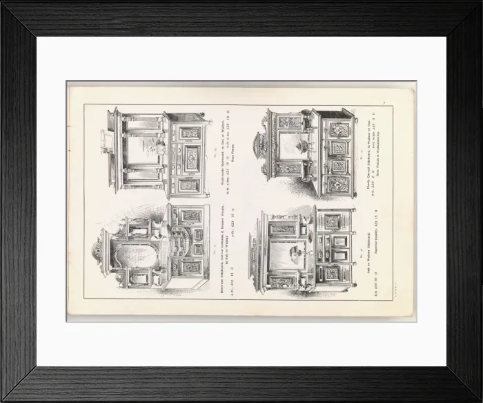Framed Print : Page from New Illustrated Catalogue of Furniture Framed Print : Page from New Illustrated Catalogue of Furniture