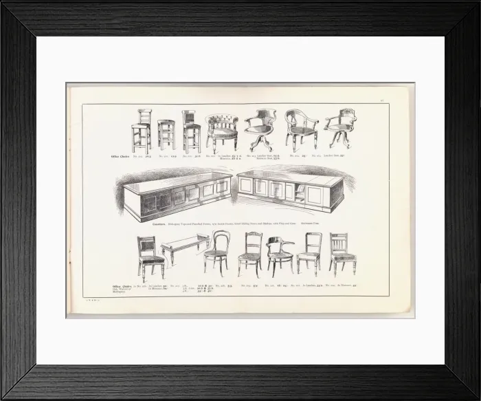 Framed Print : Page from New Illustrated Catalogue of Furniture