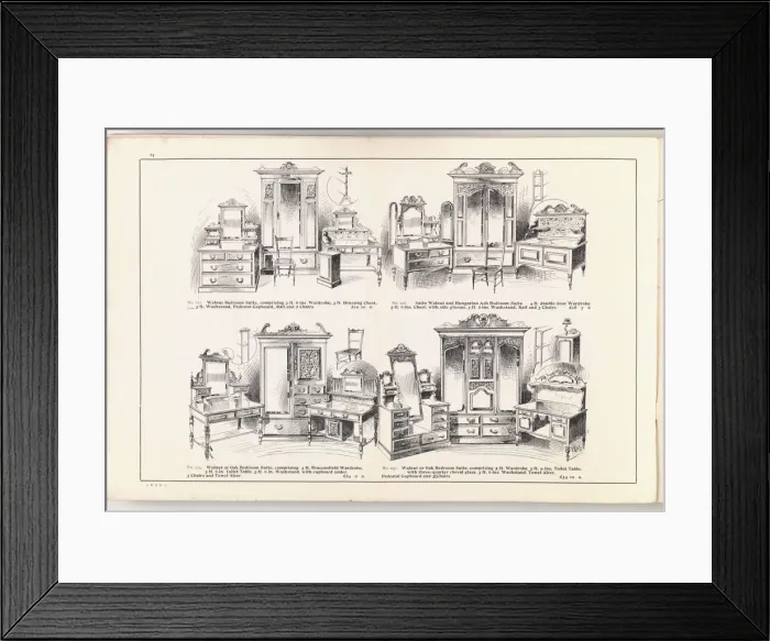 Framed Print : Page from New Illustrated Catalogue of Furniture