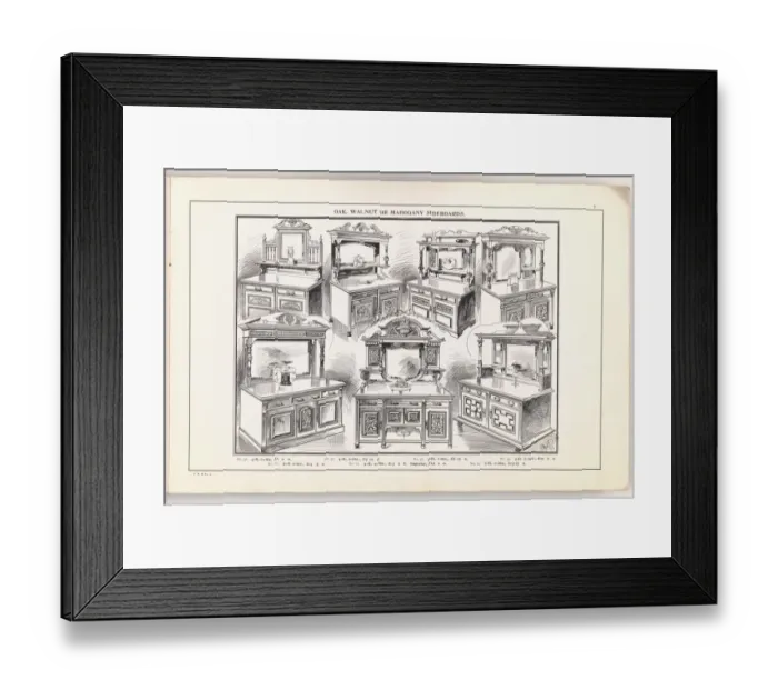 Framed Print : Page from New Illustrated Catalogue of Furniture Framed Print : Page from New Illustrated Catalogue of Furniture