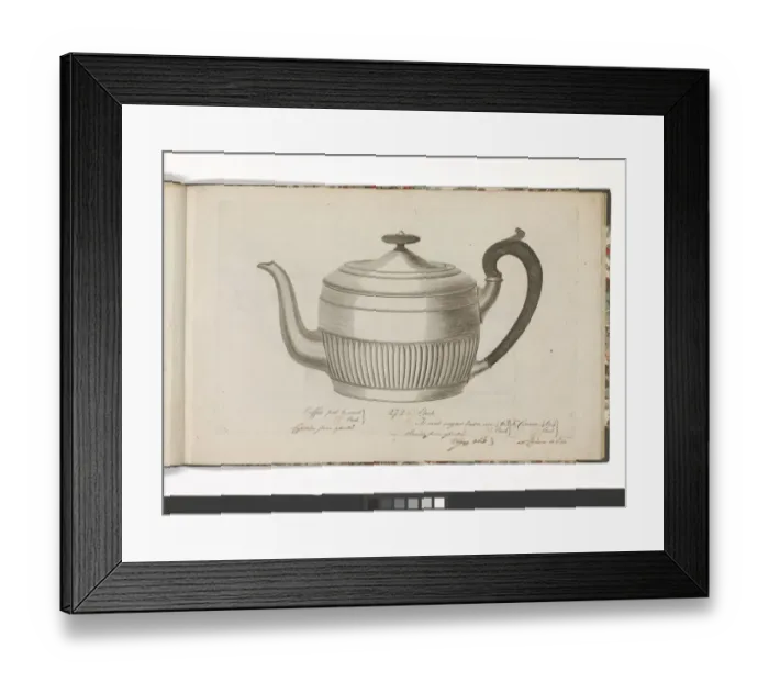 Framed Print : Page from a catalogue of domestic silverware