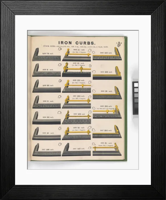Framed Print : Page from Special New Designs of Brass and Iron Fenders, Fi Framed Print : Page from Special New Designs of Brass and Iron Fenders, Fi