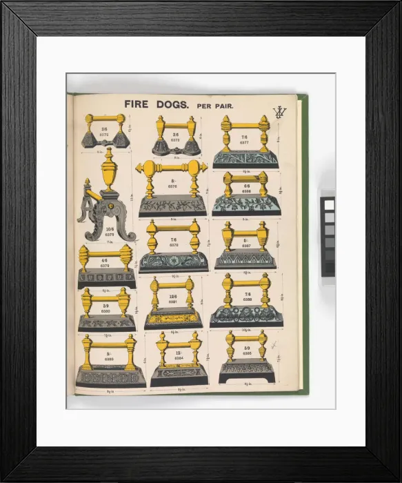 Framed Print : Page from Special New Designs of Brass and Iron Fenders, Fi