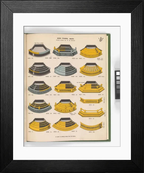 Framed Print : Page from Special New Designs of Brass and Iron Fenders, Fi Framed Print : Page from Special New Designs of Brass and Iron Fenders, Fi