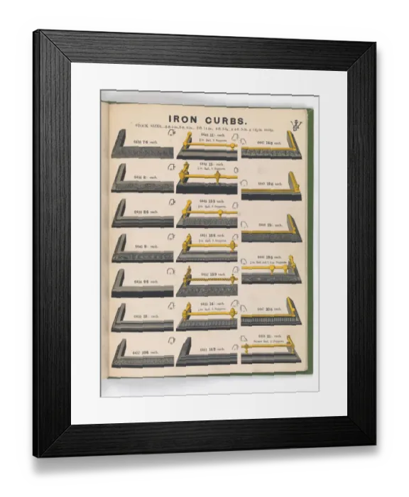 Framed Print : Page from Special New Designs of Brass and Iron Fenders, Fi Framed Print : Page from Special New Designs of Brass and Iron Fenders, Fi