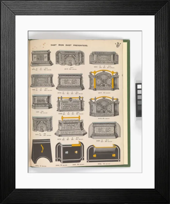 Framed Print : Page from Special New Designs of Brass and Iron Fenders, Fi Framed Print : Page from Special New Designs of Brass and Iron Fenders, Fi