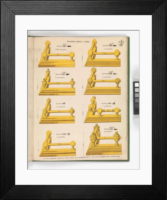 Framed Print : Page from Special New Designs of Brass and Iron Fenders, Fi Framed Print : Page from Special New Designs of Brass and Iron Fenders, Fi
