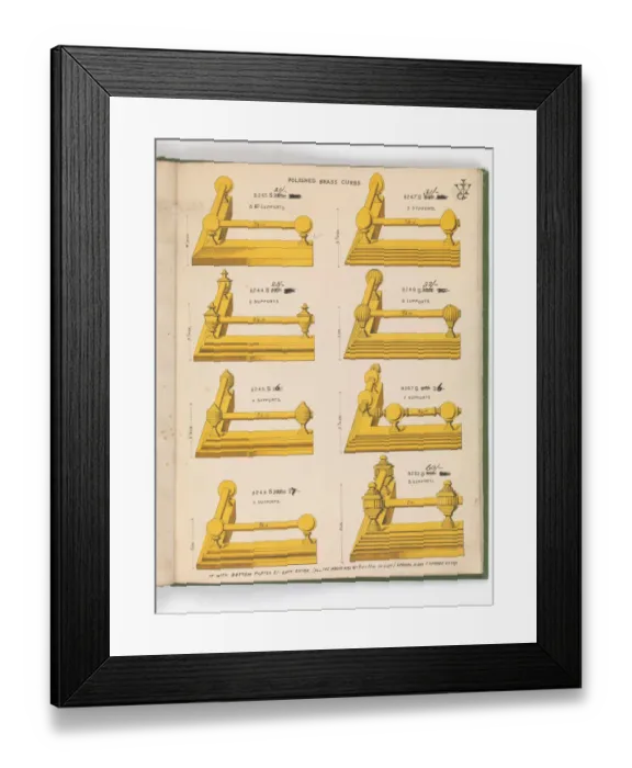 Framed Print : Page from Special New Designs of Brass and Iron Fenders, Fi Framed Print : Page from Special New Designs of Brass and Iron Fenders, Fi