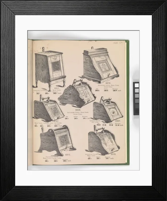 Framed Print : Page from Special New Designs of Brass and Iron Fenders, Fi Framed Print : Page from Special New Designs of Brass and Iron Fenders, Fi