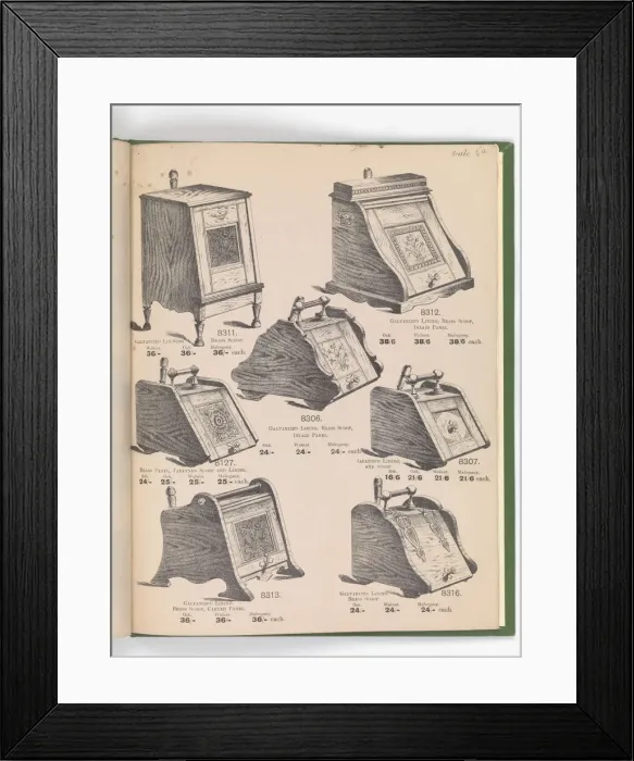 Framed Print : Page from Special New Designs of Brass and Iron Fenders, Fi Framed Print : Page from Special New Designs of Brass and Iron Fenders, Fi