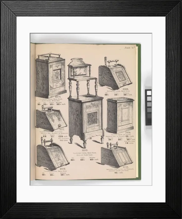 Framed Print : Page from Special New Designs of Brass and Iron Fenders, Fi Framed Print : Page from Special New Designs of Brass and Iron Fenders, Fi
