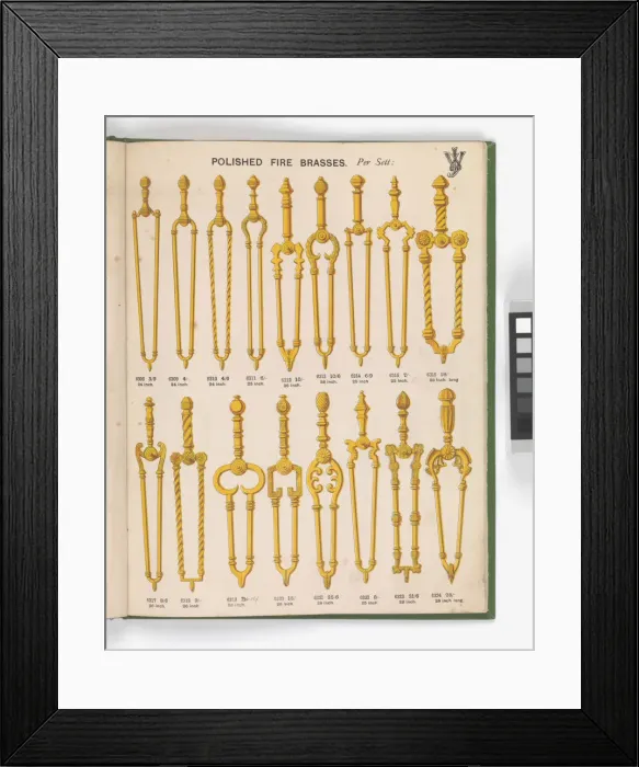 Framed Print : Page from Special New Designs of Brass and Iron Fenders, Fi Framed Print : Page from Special New Designs of Brass and Iron Fenders, Fi