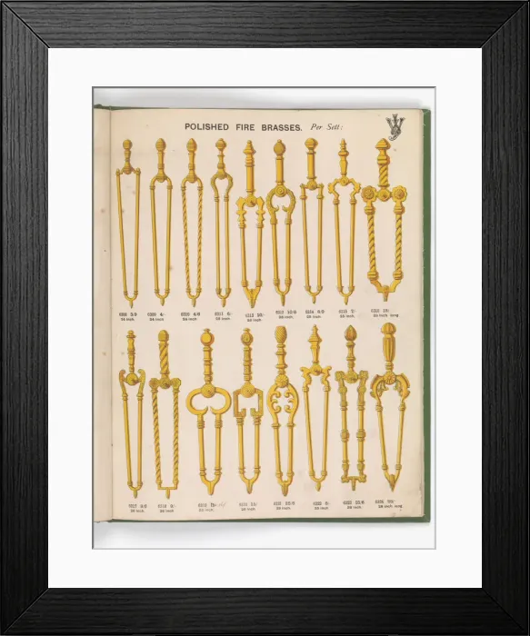 Framed Print : Page from Special New Designs of Brass and Iron Fenders, Fi Framed Print : Page from Special New Designs of Brass and Iron Fenders, Fi