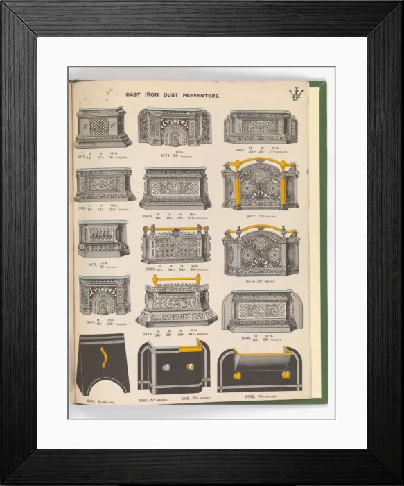 Framed Print : Page from Special New Designs of Brass and Iron Fenders, Fi Framed Print : Page from Special New Designs of Brass and Iron Fenders, Fi