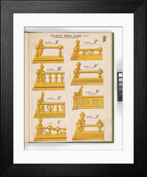 Framed Print : Page from Special New Designs of Brass and Iron Fenders, Fi Framed Print : Page from Special New Designs of Brass and Iron Fenders, Fi