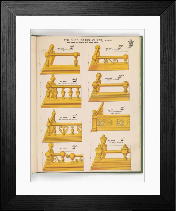 Framed Print : Page from Special New Designs of Brass and Iron Fenders, Fi Framed Print : Page from Special New Designs of Brass and Iron Fenders, Fi