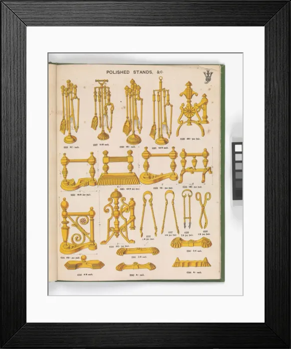 Framed Print : Page from Special New Designs of Brass and Iron Fenders, Fi Framed Print : Page from Special New Designs of Brass and Iron Fenders, Fi