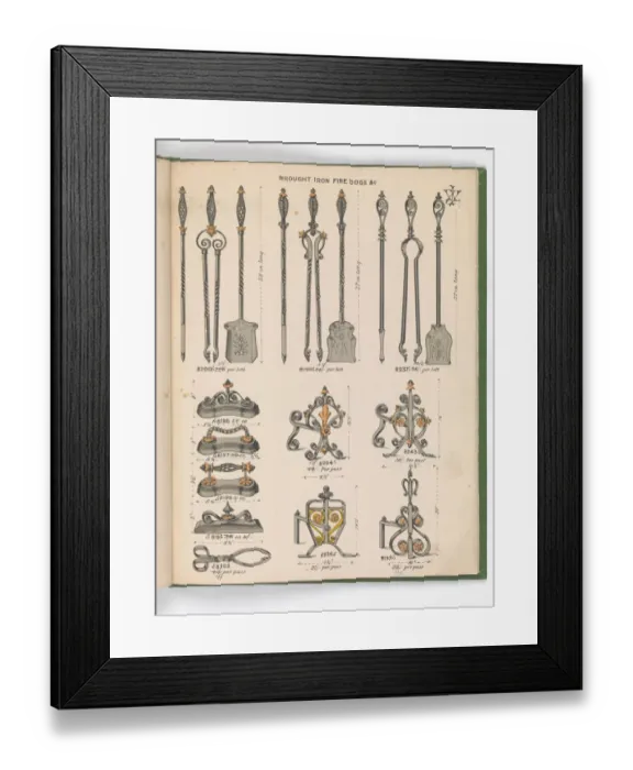Framed Print : Page from Special New Designs of Brass and Iron Fenders, Fi Framed Print : Page from Special New Designs of Brass and Iron Fenders, Fi