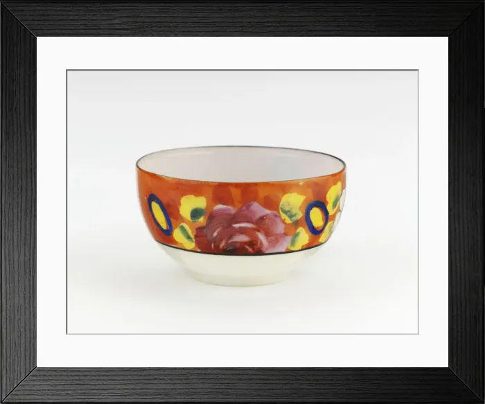 Framed Print : Tea cup. Glazed porcelain tea cup, from a childs part tea-service
